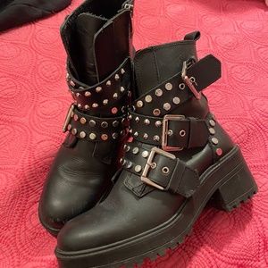ZARA Leather Combat Boots